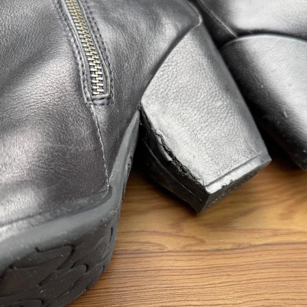 Kork Ease Olsen Harness Black Leather Knee High Boots Size 8.5 - Picture 6 of 9